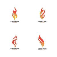 modèle de conception de feu flamme logo icône vector