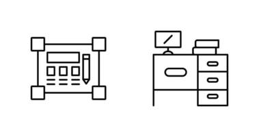 plan et bureau icône vecteur