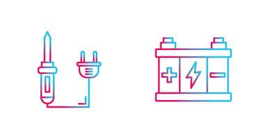 soudure et batterie icône vecteur