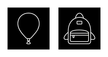 ballon et sac pack icône vecteur