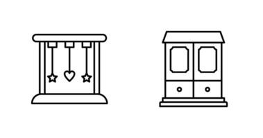 berceau et garde-robe icônev vecteur
