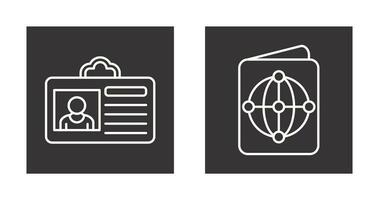criminel carte et passeport icône vecteur