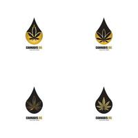 huile de cannabis cbd cannabidiol chanvre marijuana feuille logo vecteur