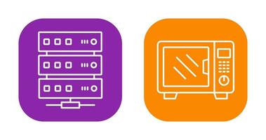 serveur et four micro onde icône vecteur
