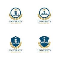 modèle de conception de logo d'université, d'académie, d'école et de cours vecteur