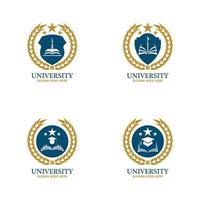 modèle de conception de logo d'université, d'académie, d'école et de cours vecteur