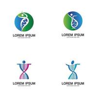 L'icône du logo de l'ADN humain design-vector vecteur