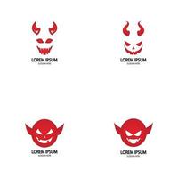 modèle d'icône de vecteur de logo de diable