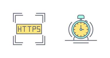 https et alarme icône vecteur