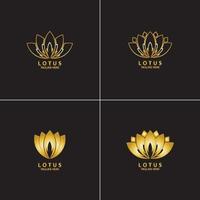 conception d'illustration de logo de fleur de lotus doré vecteur