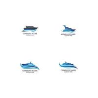 logo de bateau rapide, ensemble de collection de logos, conception de concept, symbole, icône vecteur