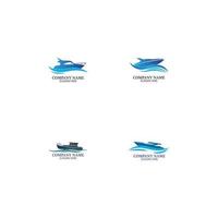 logo de bateau rapide, ensemble de collection de logos, conception de concept, symbole, icône vecteur