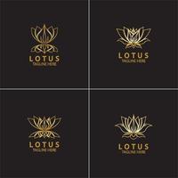 modèle de conception de vecteur de logo de fleur de lotus doré