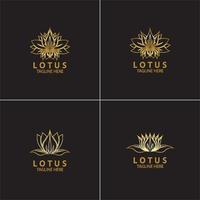 modèle de conception de vecteur de logo de fleur de lotus doré