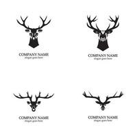 modèle de logo tête de cerf icône vecteur illustration design