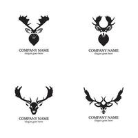 modèle de logo tête de cerf icône vecteur illustration design