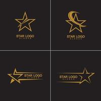 vecteur de logo étoile d'or dans un style élégant avec fond noir