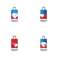 création de logo de voyage avec vecteur de sac avec avion