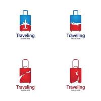 logo de voyage, vacances, tourisme, création de logo d'entreprise de voyage d'affaires. vecteur