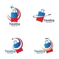 vecteur de logo de voyage avec avion