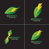 logo vectoriel eco énergie avec symbole de feuille.