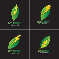 logo vectoriel eco énergie avec symbole de feuille.