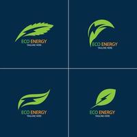 logo vectoriel eco énergie avec symbole de feuille