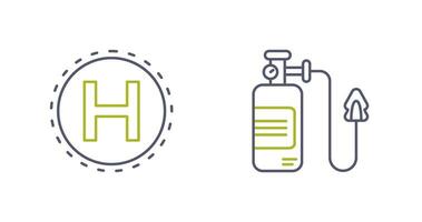 héliport et oxygène icône vecteur