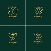 logo papillon doré. logo papillon royal vecteur