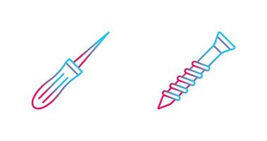 poinçon et vis icône vecteur