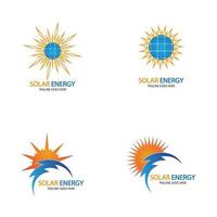 modèle de conception de logo d'énergie solaire solaire. conceptions de logo de technologie solairev vecteur