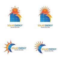 modèle de conception de logo d'énergie solaire solaire. conceptions de logo de technologie solairev vecteur