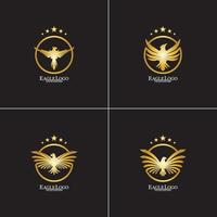 aigle royal avec création de logo en cercle vecteur