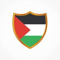 vecteur de drapeau de la palestine avec cadre de bouclier