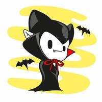 mignon petit vampire pose debout, halloween mignon dracula vecteur