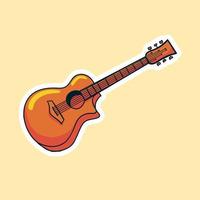 illustration de guitare classique dessinée à la main colorée vecteur