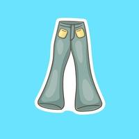 autocollants de jeans colorés dessinés à la main vecteur