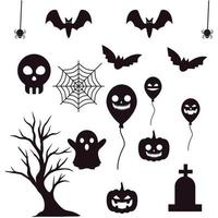 définir des silhouettes d'illustration vectorielle d'halloween. vecteur