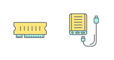 RAM et Puissance banque icône vecteur
