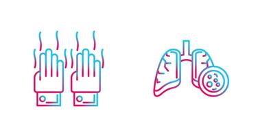 malodorant mains et poumon cancer icône vecteur