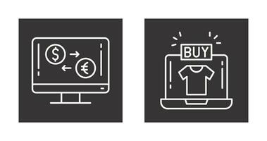 devise échange et acheter icône vecteur