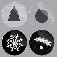 illustration vectorielle de verre bouton noël vecteur