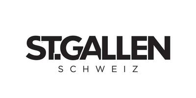 st. Gallen dans le Suisse emblème. le conception Caractéristiques une géométrique style, vecteur illustration avec audacieux typographie dans une moderne Police de caractère. le graphique slogan caractères.