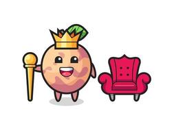 mascotte, dessin animé, de, pluot, fruit, comme, roi vecteur