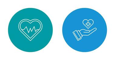 cœur battre et soins de santé icône vecteur