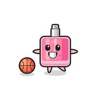 illustration du dessin animé de parfum joue au basket vecteur