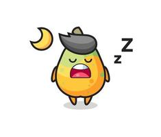 illustration de personnage de papaye dormir la nuit vecteur