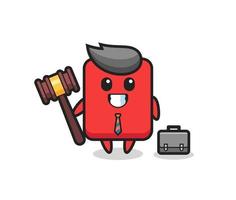illustration de la mascotte du carton rouge en tant qu'avocat vecteur