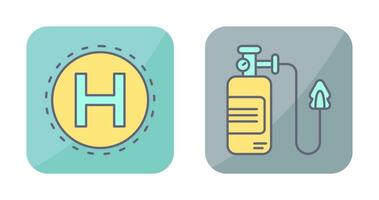 héliport et oxygène icône vecteur