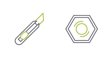 Stationnaire couteau et écrou icône vecteur